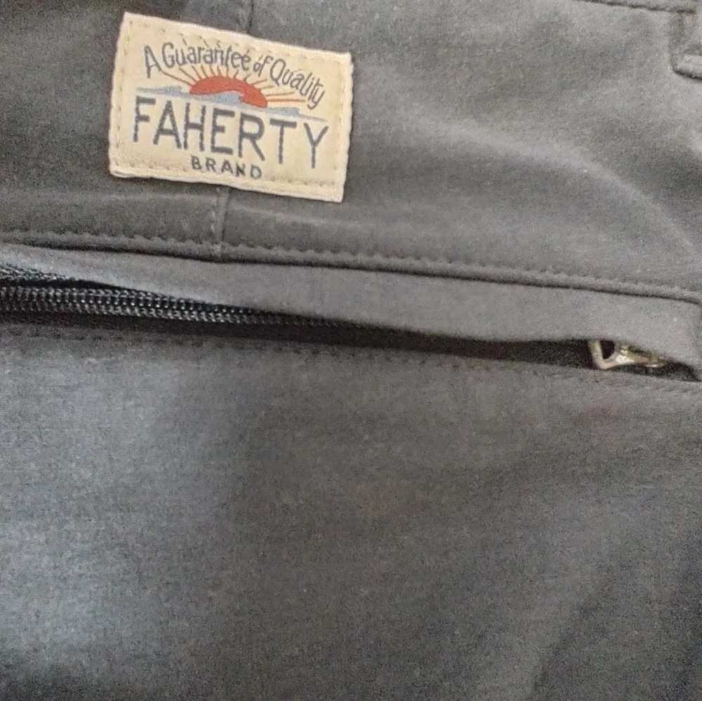 Faherty Mens All Day Stretch Khaki Navy Blue Shorts 38